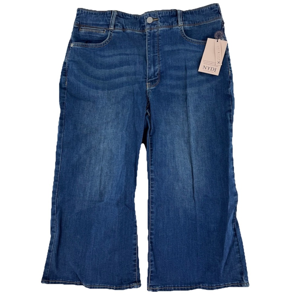 NYDJ Cool Embrace Wide Leg Denim Crop Jeans 14P Seredipity Blue - Picture 1 of 11
